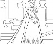 Coloriage Reine des Neiges à imprimer A4