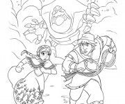 Coloriage Reine des Neiges Anna et Christophe