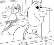 Coloriage Reine des Neiges  Anna et Olaf
