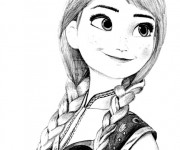 Coloriage Reine des Neiges Anna facile