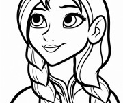 Coloriage Reine des Neiges Anna simple