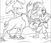 Coloriage Reine des Neiges Christophe et Sven