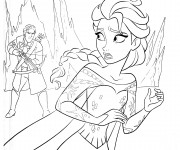 Coloriage Reine des Neiges Elsa a peur
