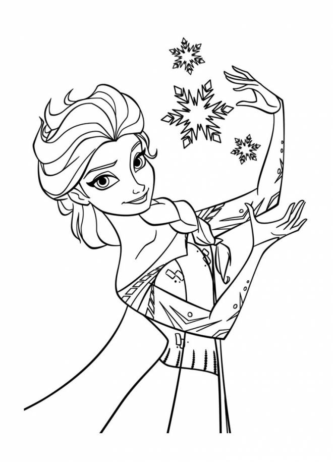 Coloriage et dessins gratuits Reine des Neiges Elsa s'entraîne à imprimer
