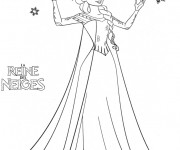 Coloriage Reine des Neiges est en serenit&eacute;