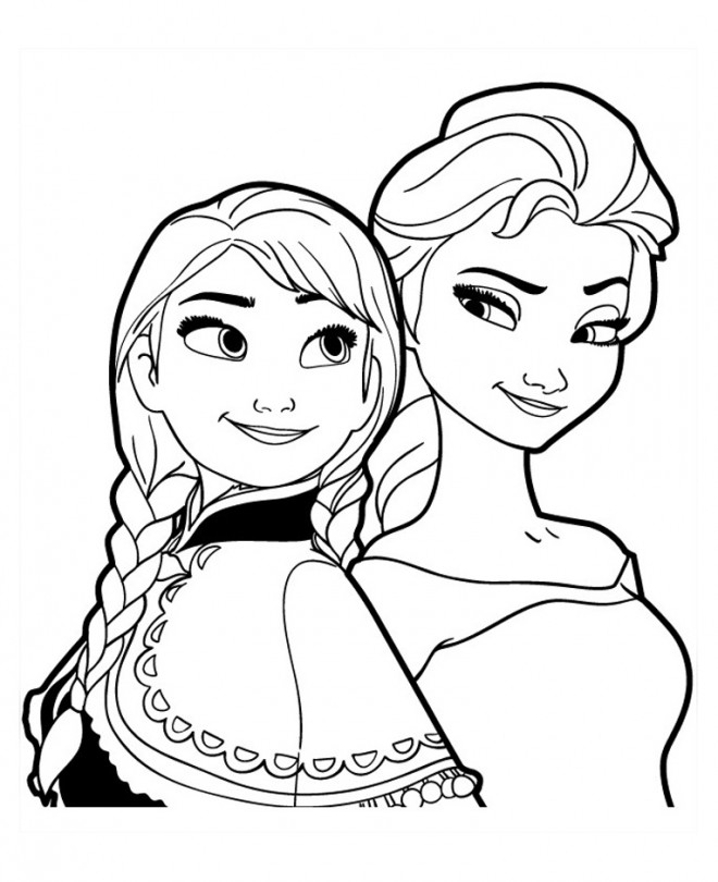 Coloriage et dessins gratuits Reine des Neiges et Anna les deux soeurs à imprimer