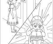 Coloriage Reine des Neiges et Anna s&eacute;par&eacute;es