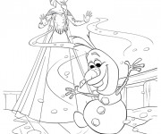 Coloriage Reine des Neiges et Olaf