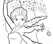 Coloriage Reine des Neiges exerce ses pouvoirs