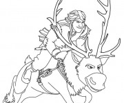 Coloriage Reine des Neiges le fort sven