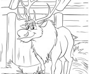 Coloriage Reine des Neiges Sven