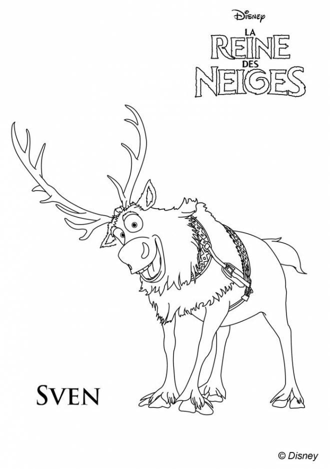 Coloriage Sven Dans La Reine Des Neiges Dessin Gratuit à