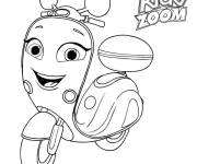 Coloriage Belle scooter Wizzbang mignonne