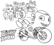 Coloriage Illustration des motos amis de Ricky Zoom