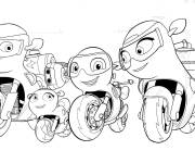 Coloriage Image des amis de motos Ricky Zoom