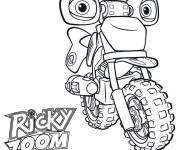 Coloriage Lopp Hoopla moto avec des grands yeux