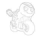 Coloriage et dessins gratuit Moto de course de Ricky Zoom pour les petits à imprimer