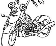 Coloriage et dessins gratuit Moto Harley avec visage de Ricky Zoom à imprimer