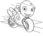 Coloriage Ricky, moto mignon de dessin anim&eacute; Ricky Zoom