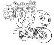 Coloriage et dessins gratuit Ricky Zoom avec ses amis motos à imprimer