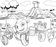 Coloriage Ricky Zoom et ses amis dans le parc