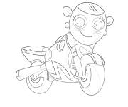 Coloriage Ricky Zoom moto pour fille