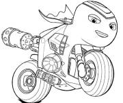 Coloriage Ricky Zoom, moto rapide
