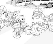Coloriage Ricky Zoom, motos de sauvetage