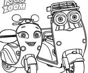 Coloriage Scootio avec son p&egrave;re de Ricky Zoom