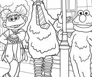Coloriage Abby, Big Bird et Elmo