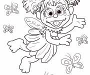 Coloriage Abby en papillon de Rue S&eacute;same