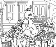 Coloriage Affiche de dessin anim&eacute; Rue S&eacute;same