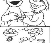 Coloriage Amis en d&eacute;corant la chambre pour la fete