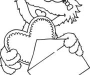 Coloriage Businka envoie une lettre d'amour