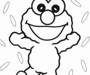 Coloriage Chibi Elmo &agrave; motif