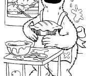 Coloriage Cookie de Rue S&eacute;same chef de cuisine