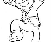 Coloriage Elmo comme un karateka