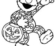 Coloriage Elmo d&eacute;guis&eacute; pour le Halloween