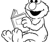 Coloriage et dessins gratuit Elmo en lisant à imprimer