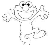Coloriage Elmo rigolo de Rue S&eacute;same