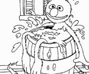 Coloriage Elmo se d&eacute;tend