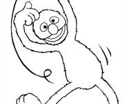 Coloriage Grover fait du sport