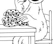 Coloriage Macaron &agrave; table mange les biscuits