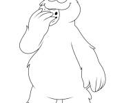 Coloriage Monstre Cookie de Rue S&eacute;same