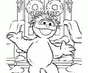 Coloriage Monstre mignon de Rue S&eacute;same