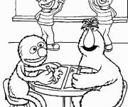 Coloriage Monstres de Rue S&eacute;same &agrave; l'&eacute;cole