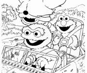 Coloriage Mordicus en conduisant sa voiture avec ses amis