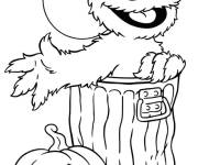 Coloriage Mordicus en portrait dans la poubelle