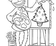 Coloriage Oscar la maitre de dessin
