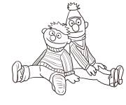 Coloriage Peluche Bart et Ernest